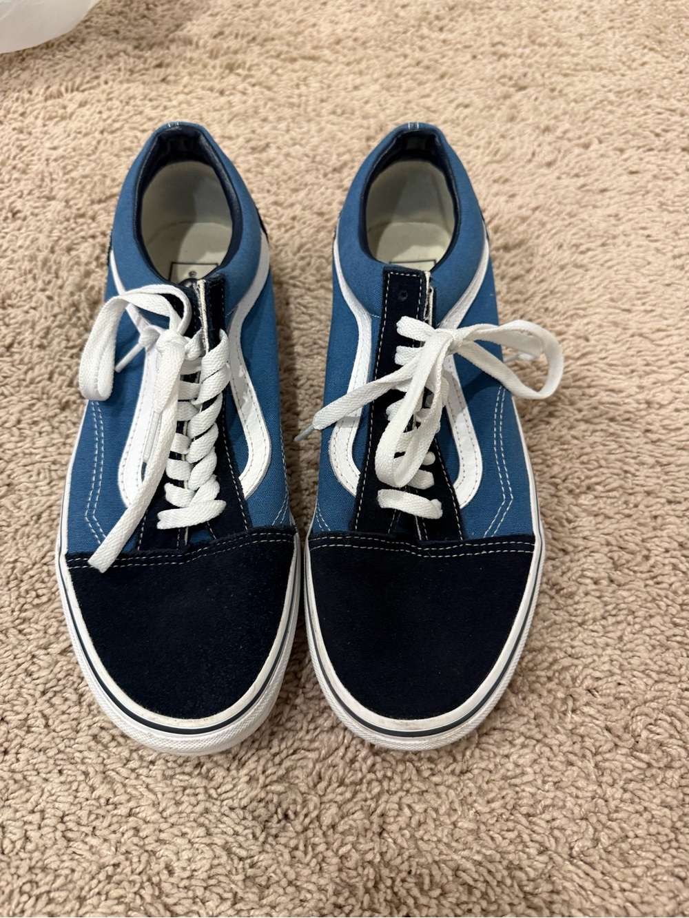 Vans Old Skool Men’s 8.5 Blue Black White Skate  Sneaker Shoes
